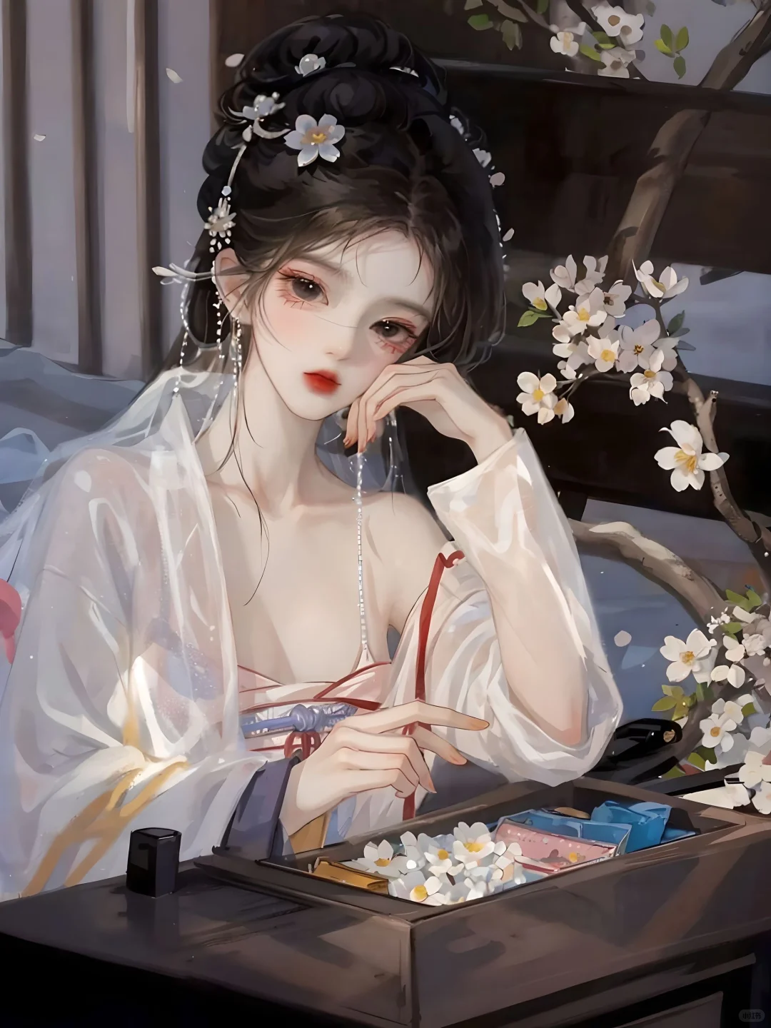 娇媚美人古言小说封面底图