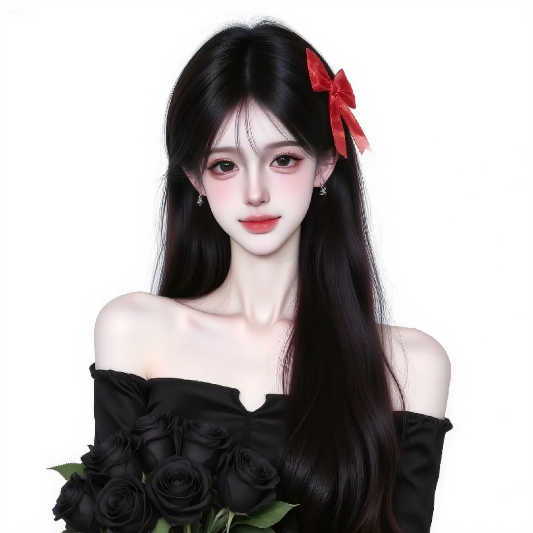 唯美女头｜黑色玫瑰