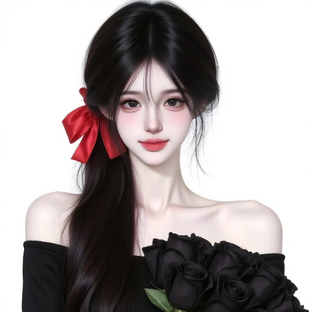 唯美女头｜黑色玫瑰