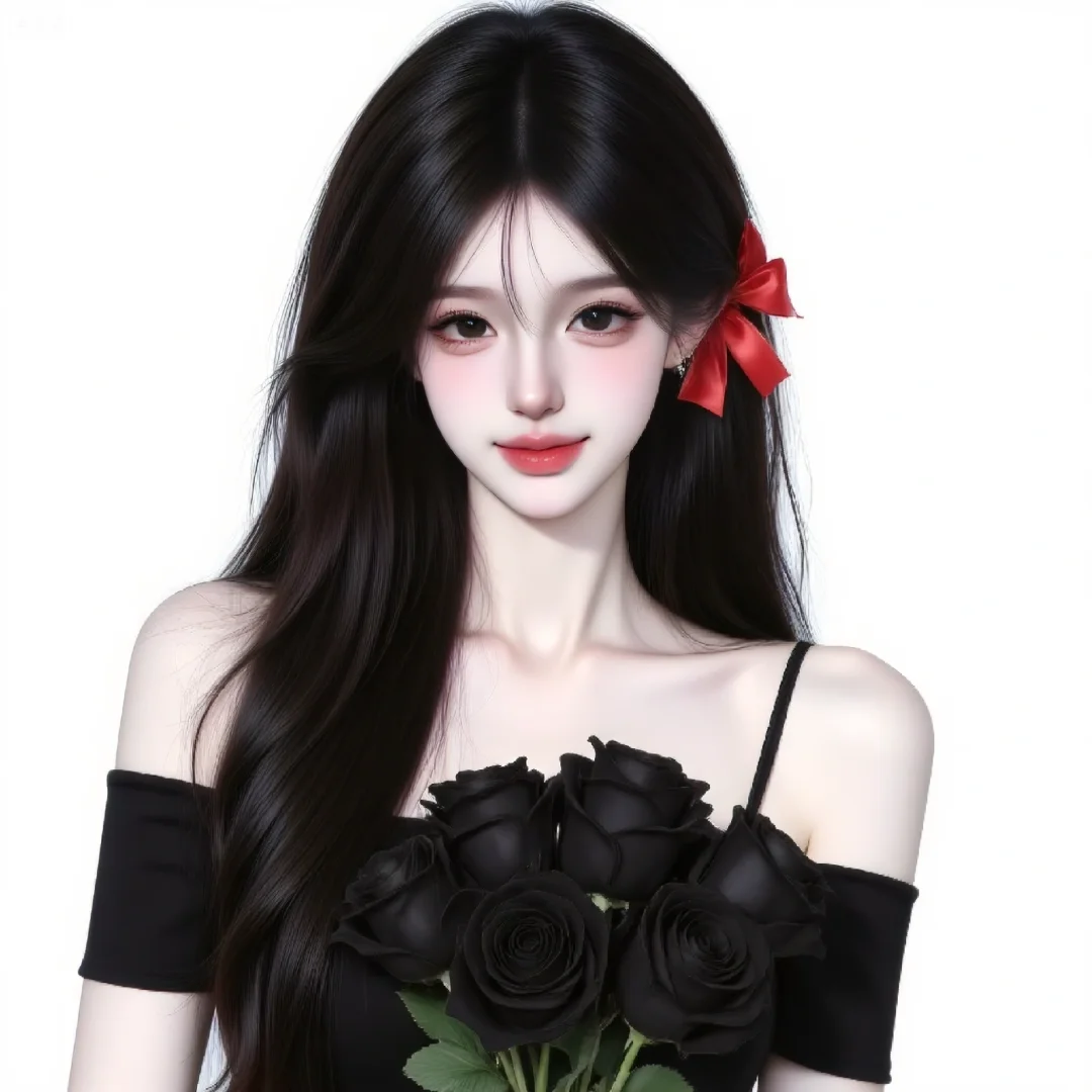 唯美女头｜黑色玫瑰
