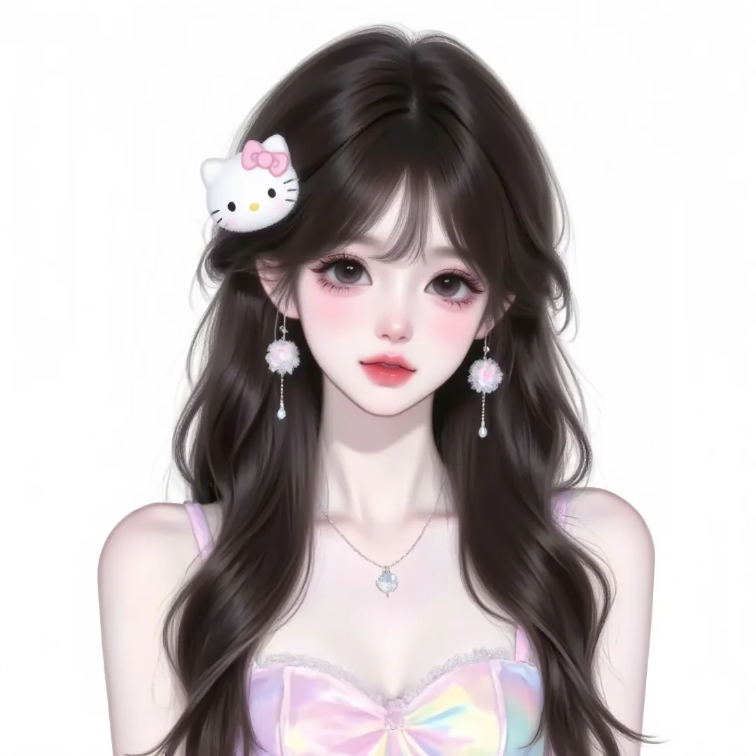 插画少女，萌萌的，很可爱～