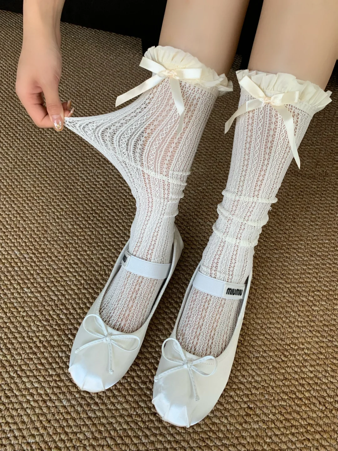 啊啊啊啊蝴蝶结过膝网袜！！美晕了家人们！
