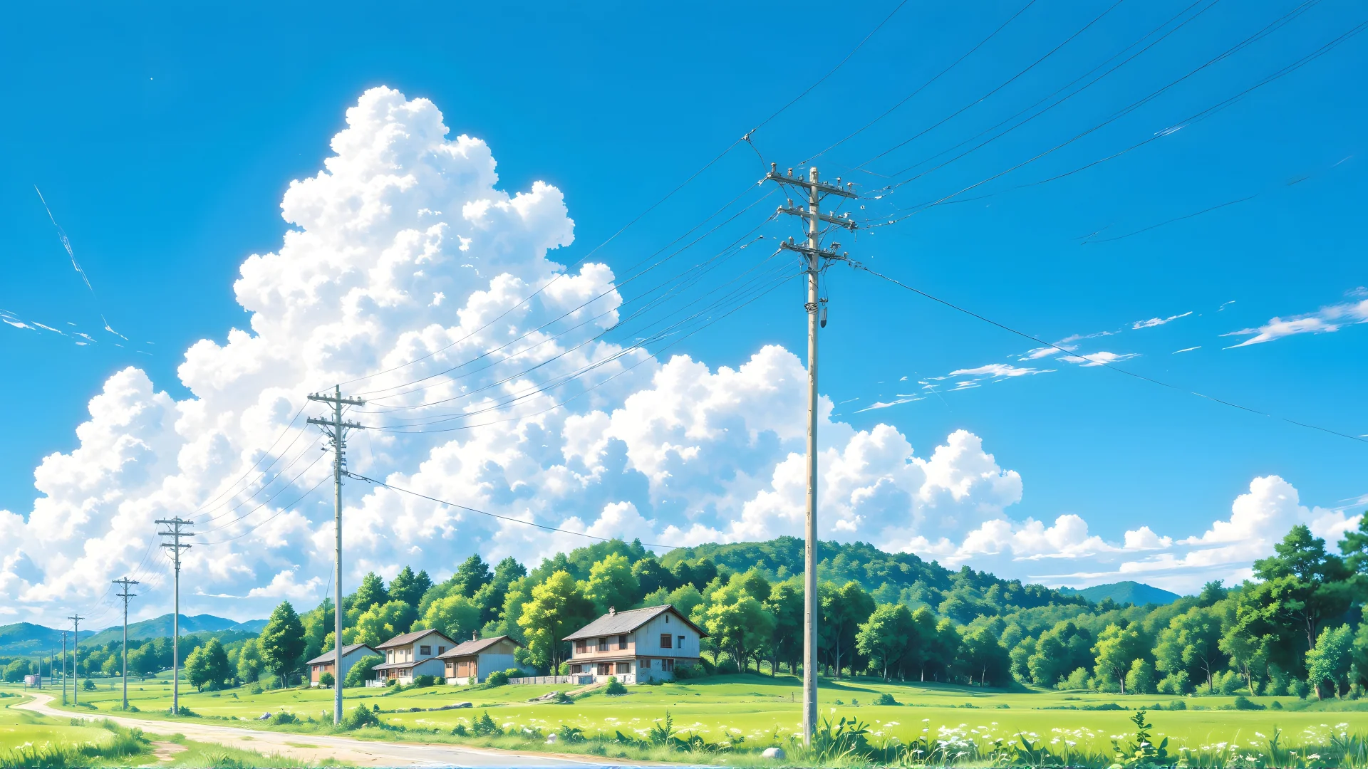 电脑壁纸 005-蓝天白云小屋