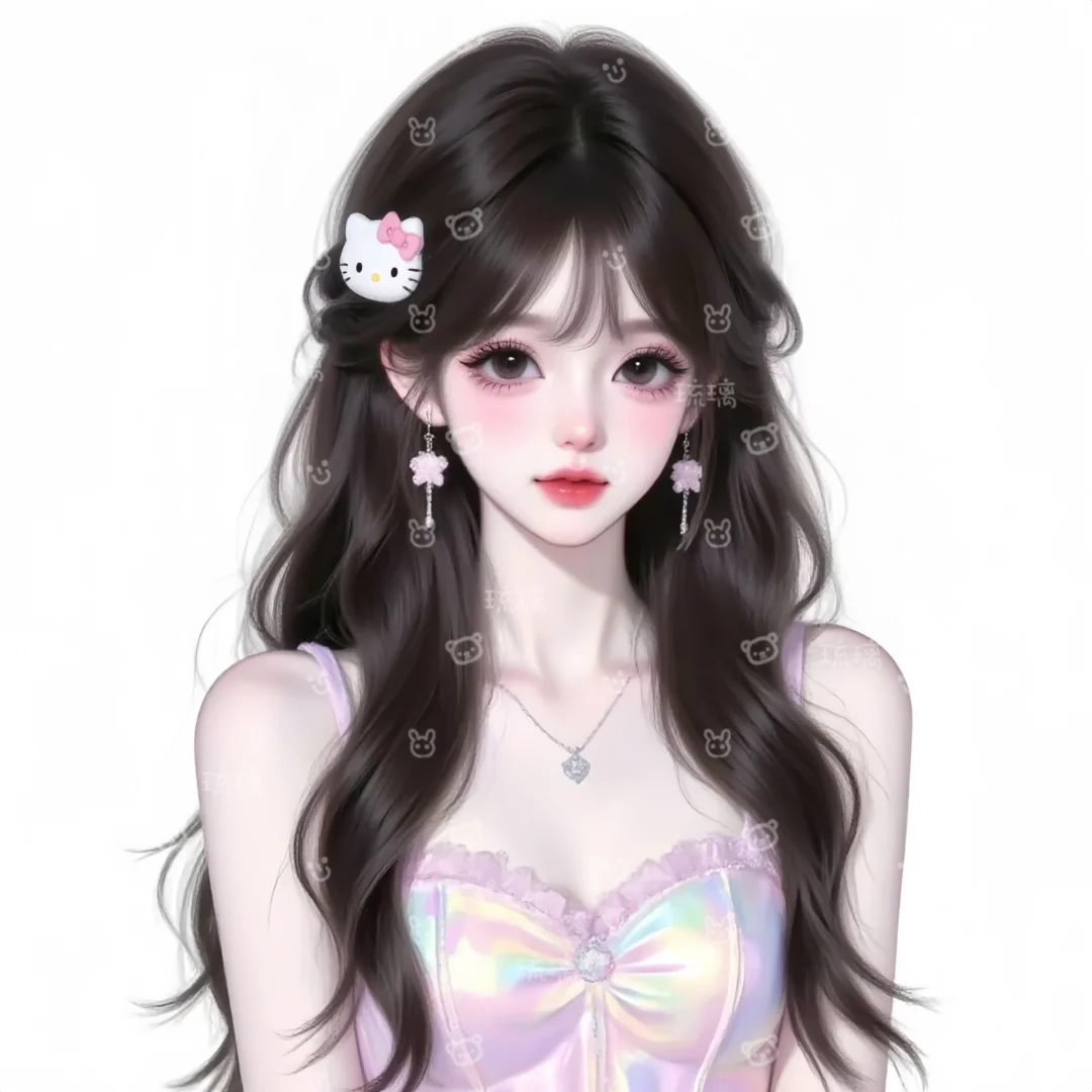 插画少女，萌萌的，很可爱～