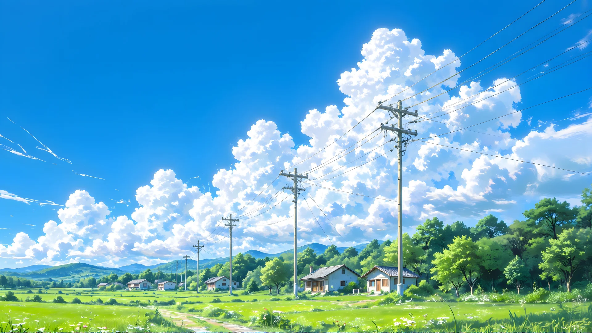 电脑壁纸 005-蓝天白云小屋