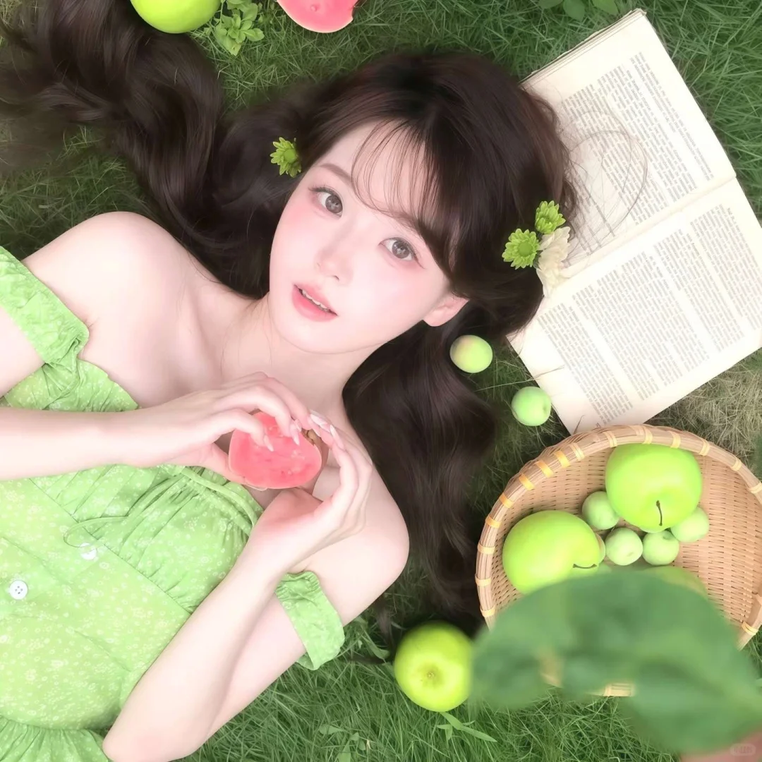 唯美治愈绿色女生头像