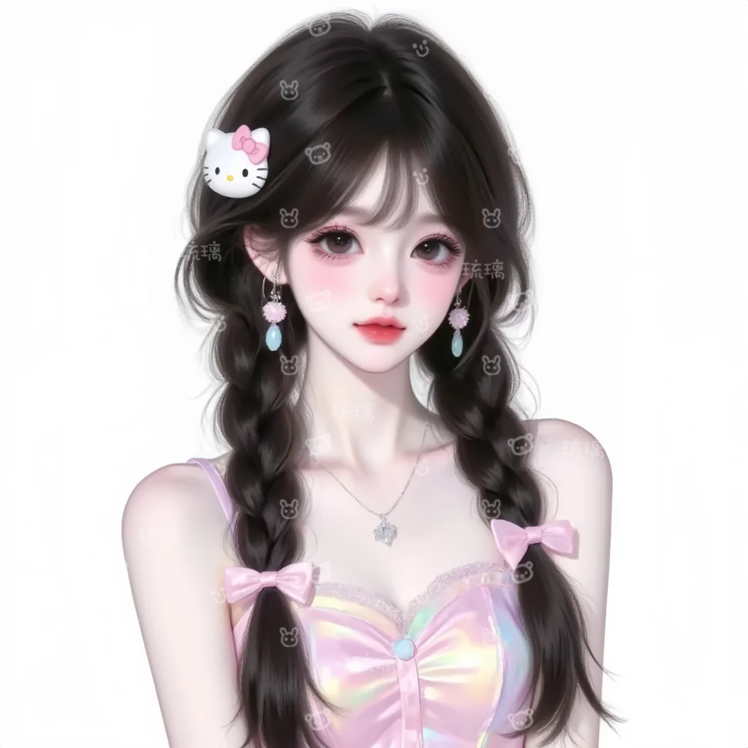 插画少女，萌萌的，很可爱～