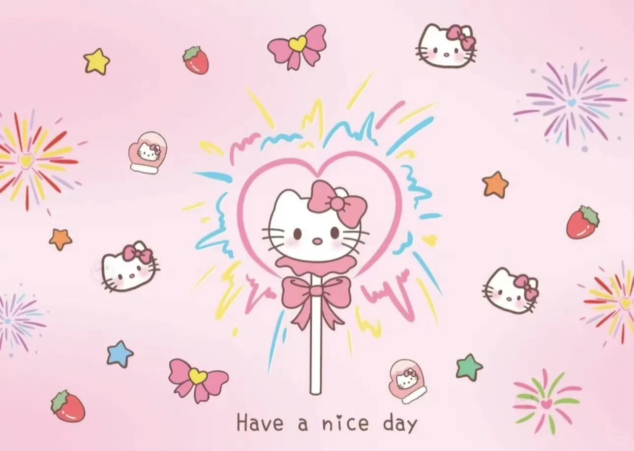 粉色系hellokitty｜超级萌的ipad背景图