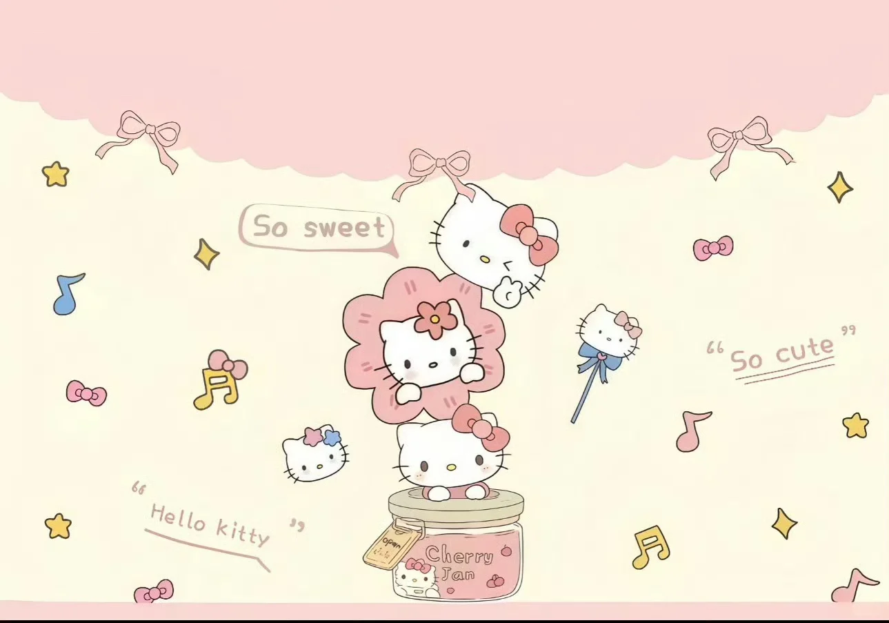 粉色系hellokitty｜超级萌的ipad背景图