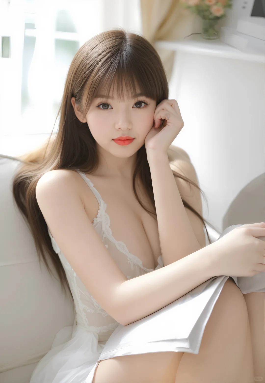 美女私房写真 沙发上的娇柔风情😉