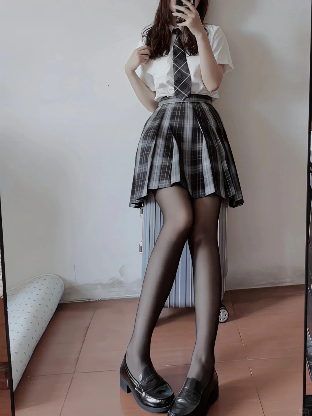 🎀甜酷风暴击！当经典黑丝邂逅元气JK裙🎀
