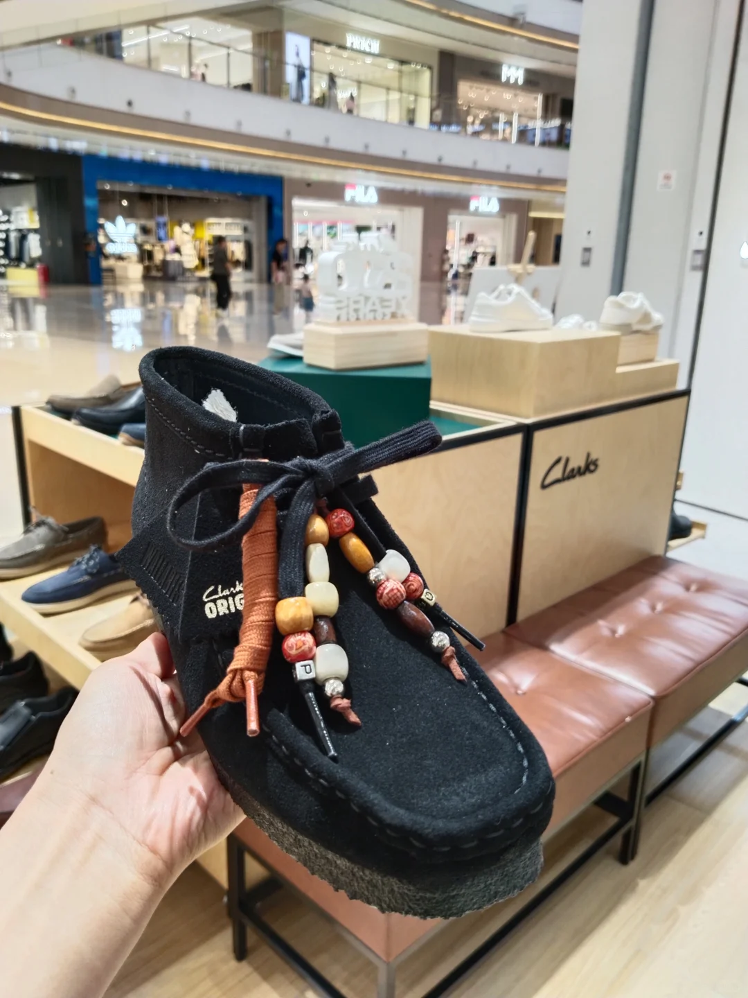 clarks女士高帮袋鼠鞋，天然生胶大底