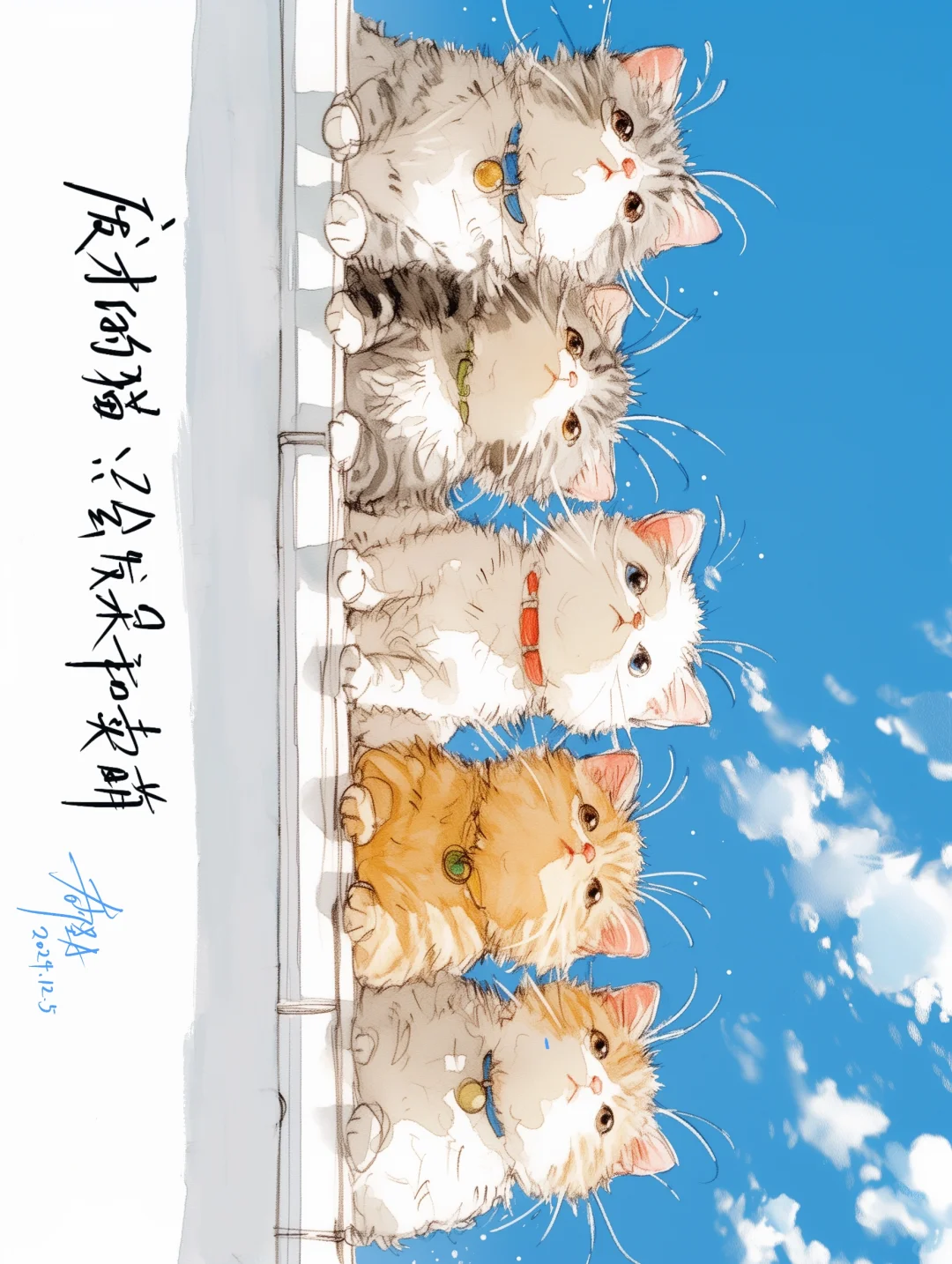 废才画的猫，只会发呆卖萌