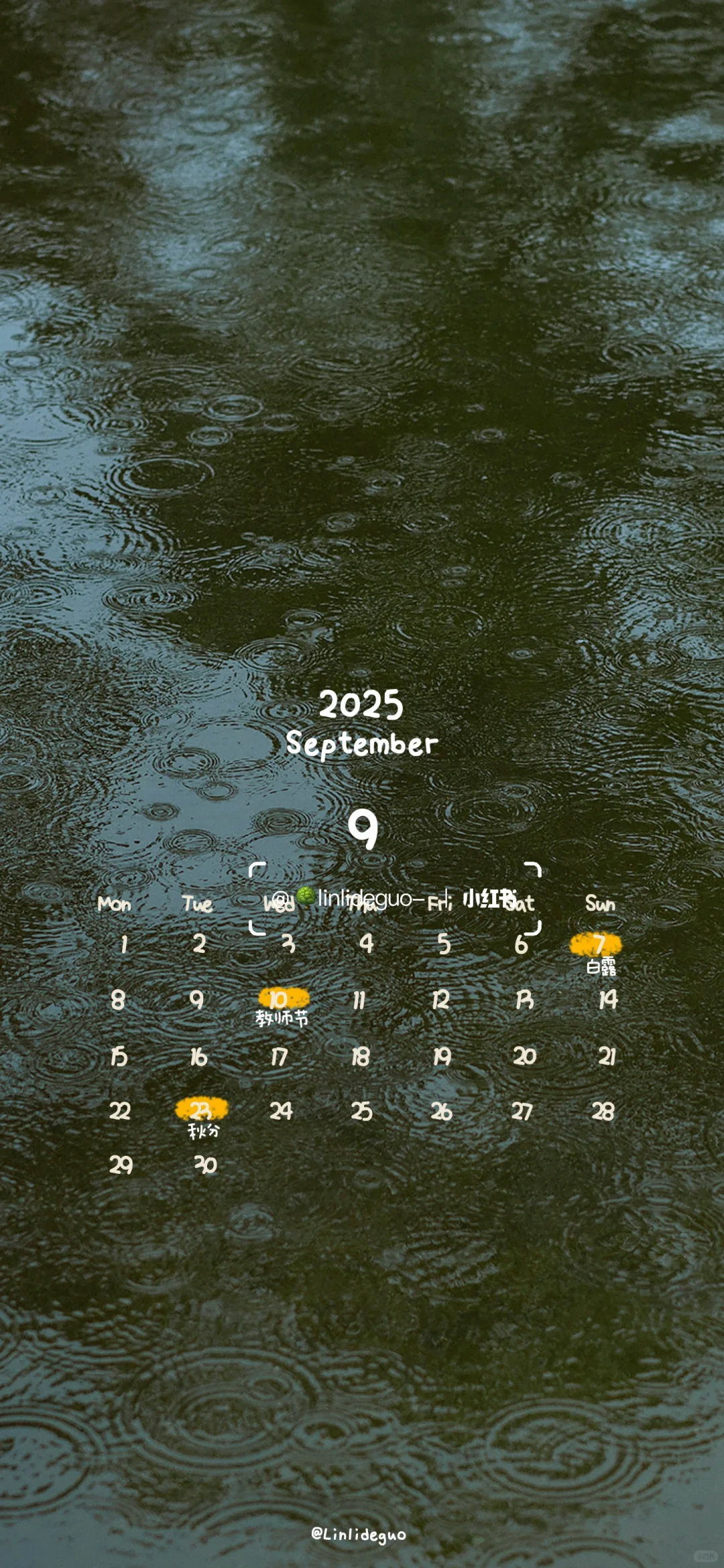 Wallpaper sharing⚫️🔴更新九月日历壁纸📆