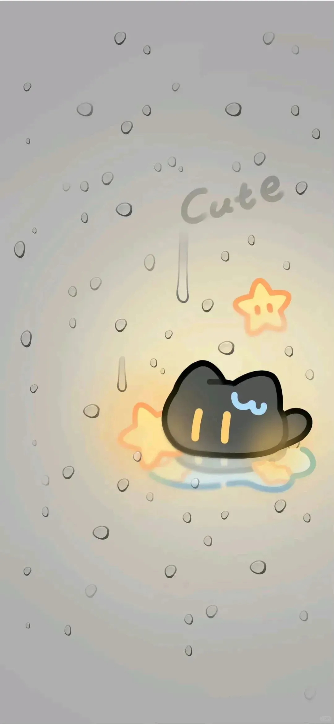 小黑猫发光壁纸