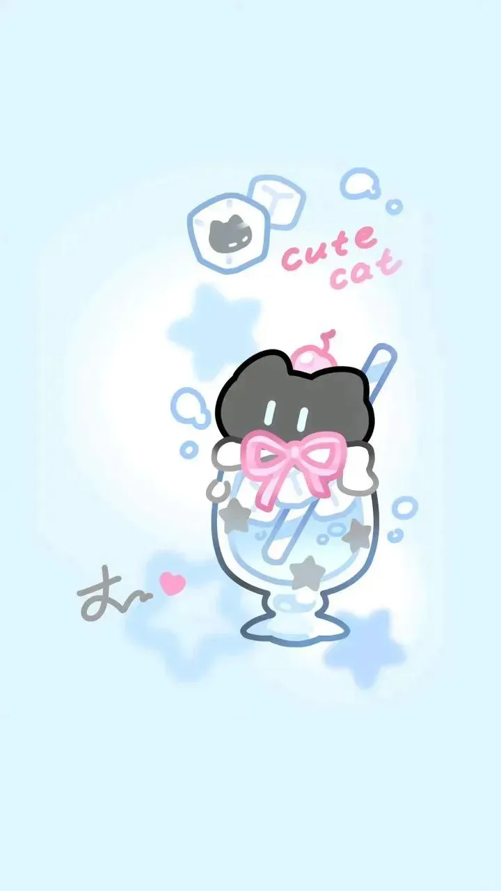 小黑猫发光壁纸
