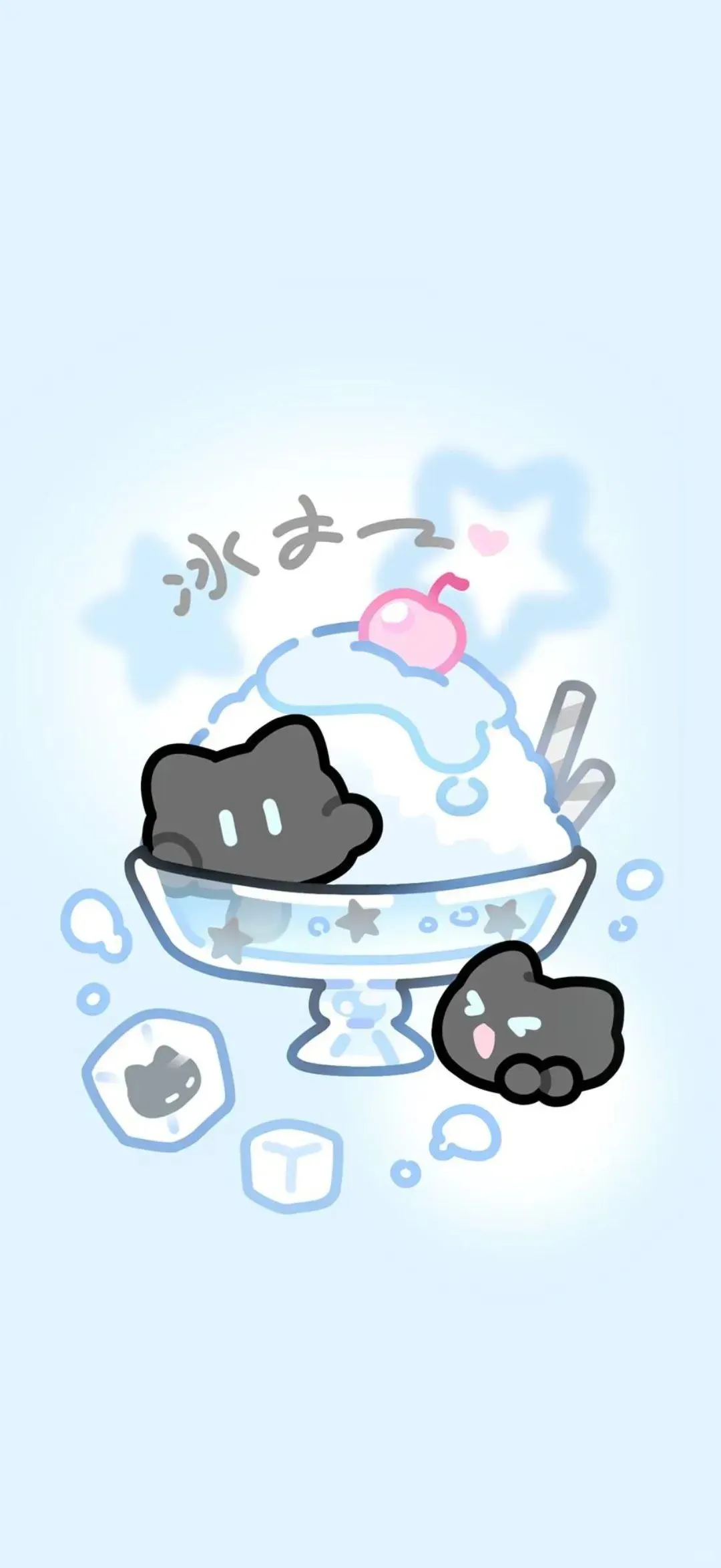 小黑猫发光壁纸