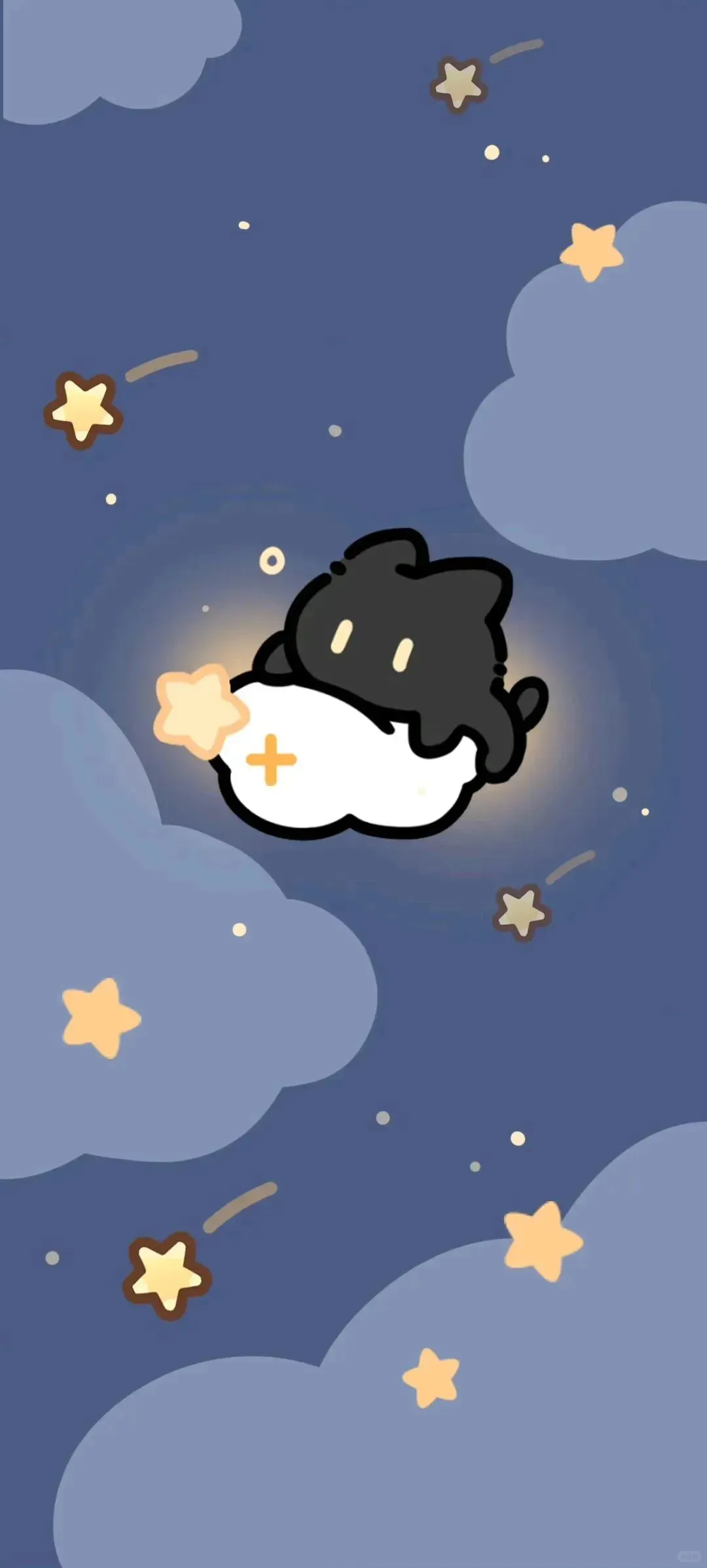 小黑猫发光壁纸
