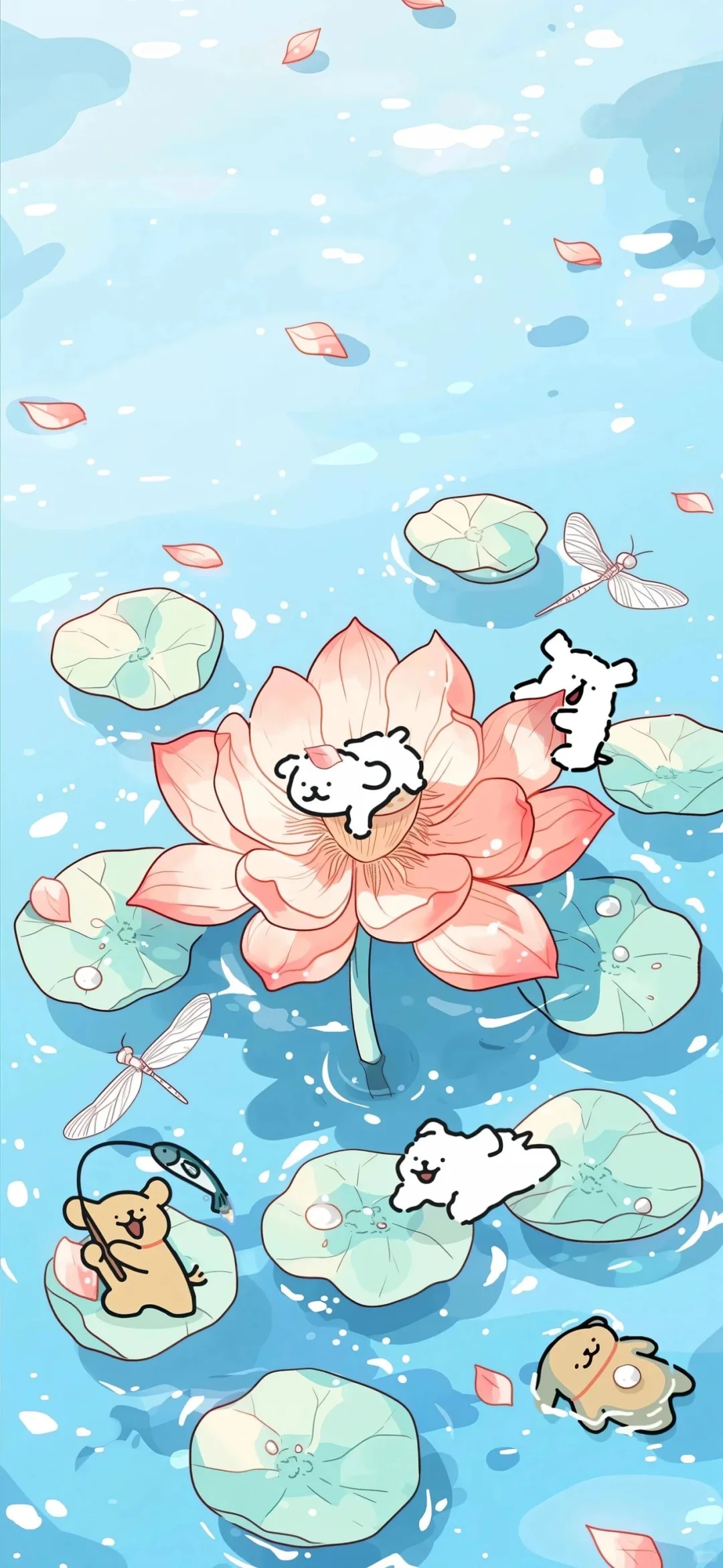 夏日清凉版线条小狗(壁纸搬运)