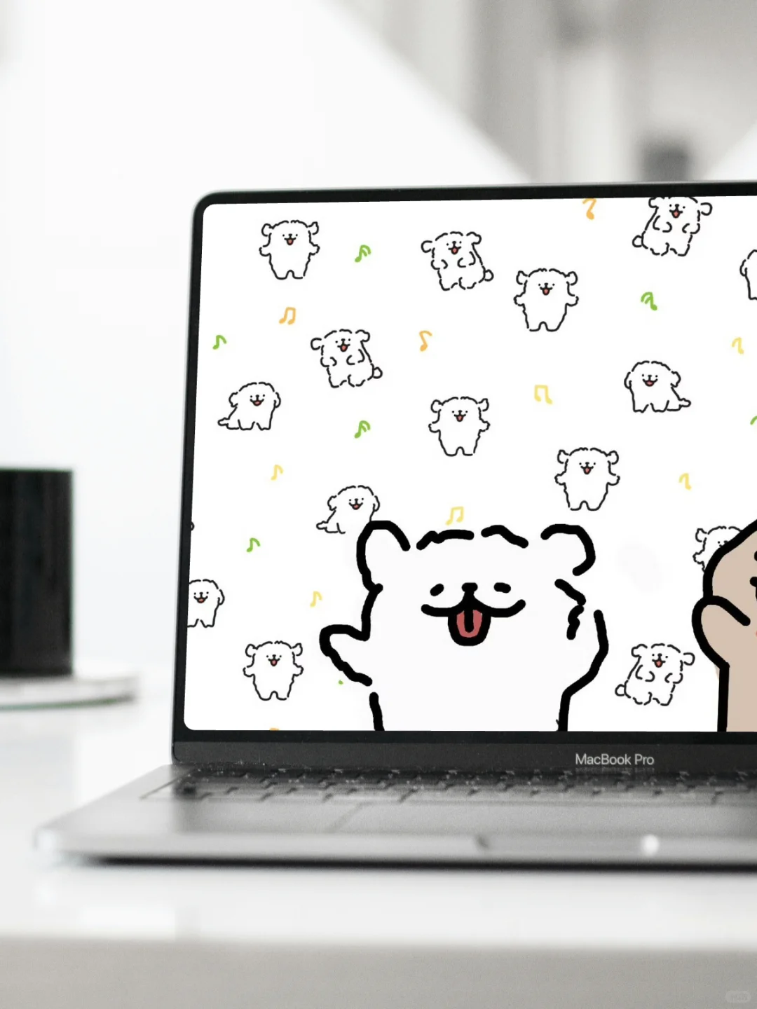 线条小狗iPad壁纸｜跟着小狗们一起舞动吧！