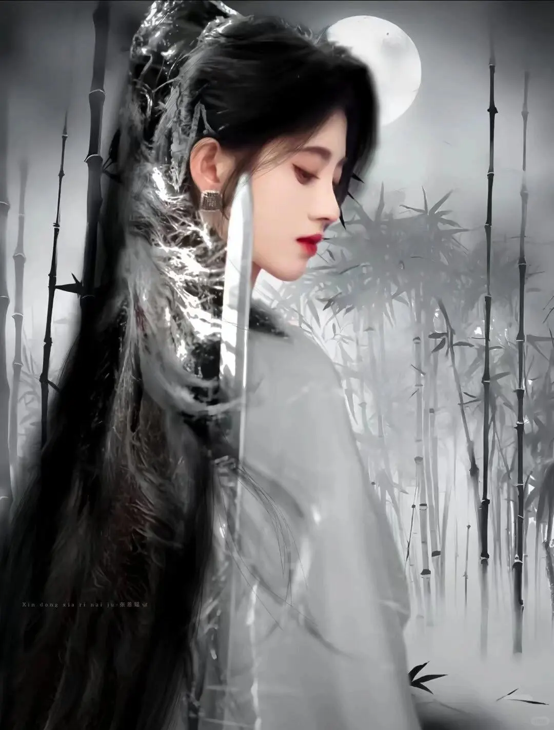 鞠婧祎超美古风图片