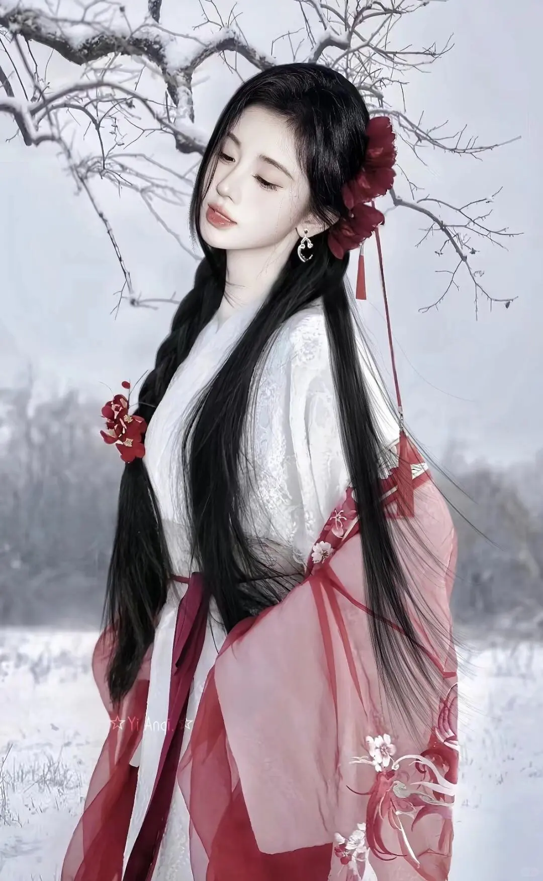 鞠婧祎超美古风图片
