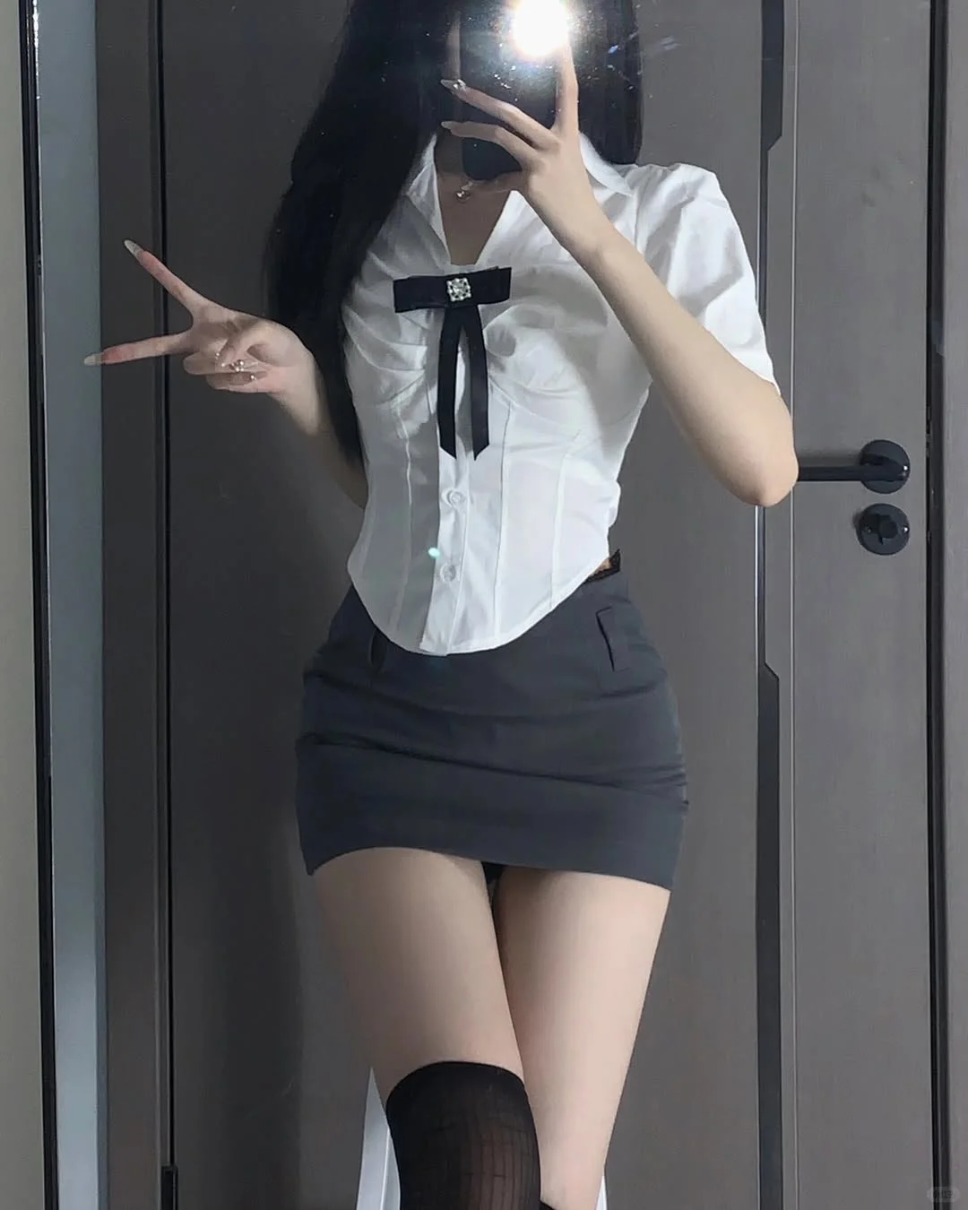 💼纯欲职场风穿搭 白衬衫+包臀裙