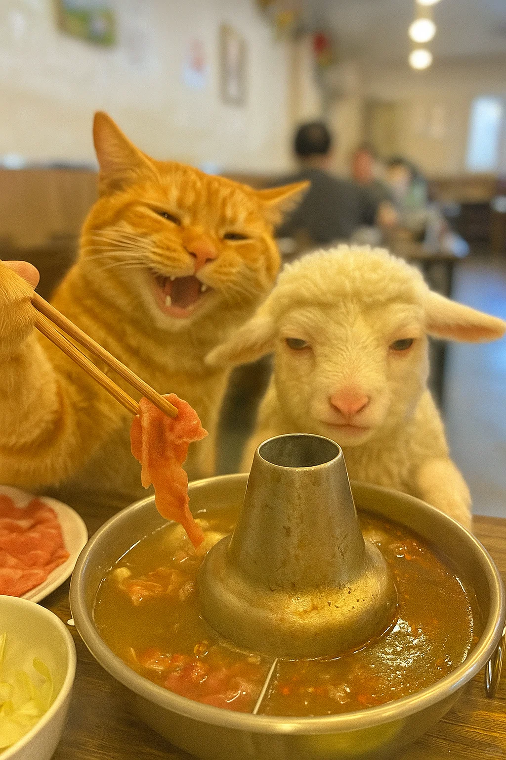 胖橘：她说，羊肉串很好吃。