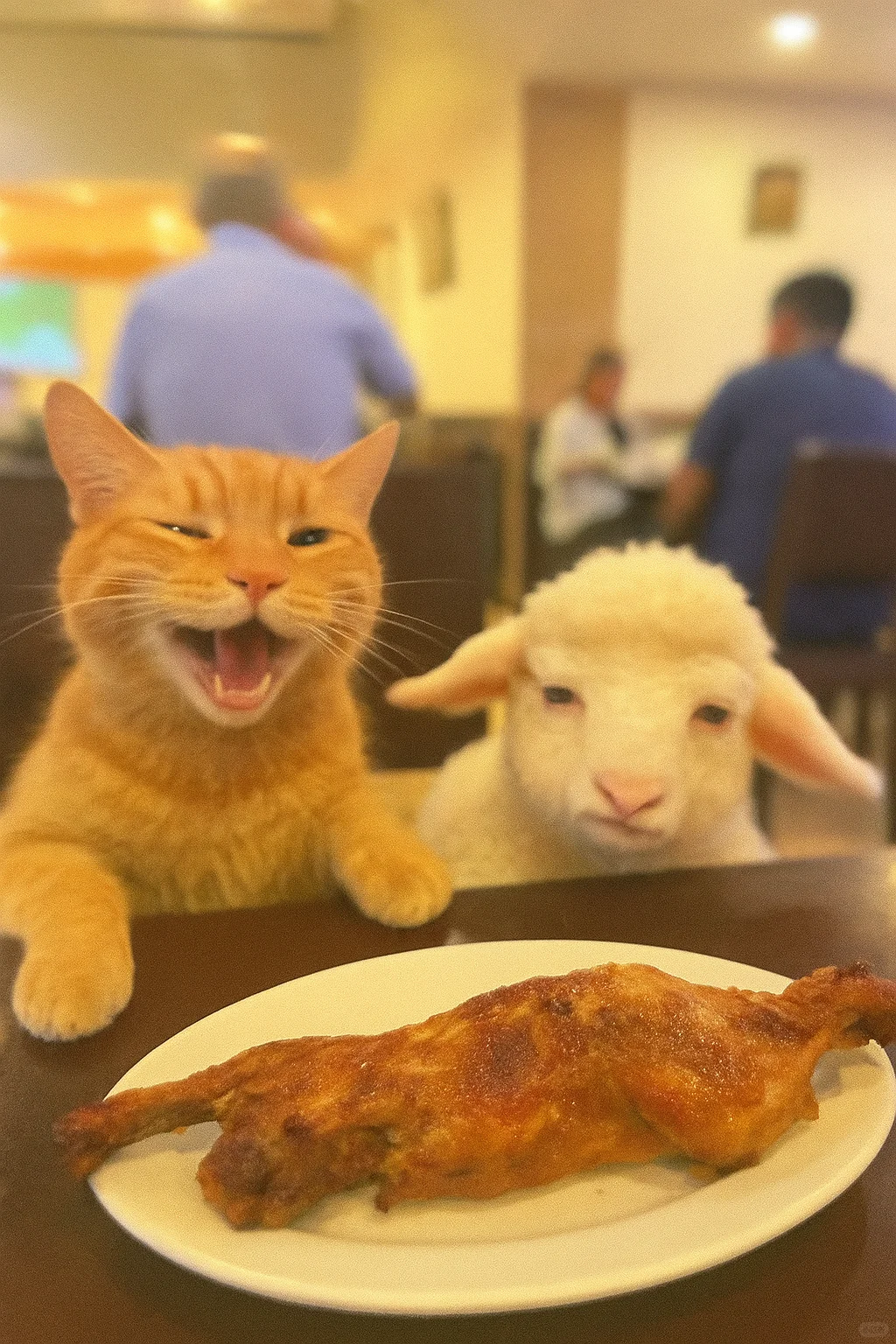 胖橘：她说，羊肉串很好吃。