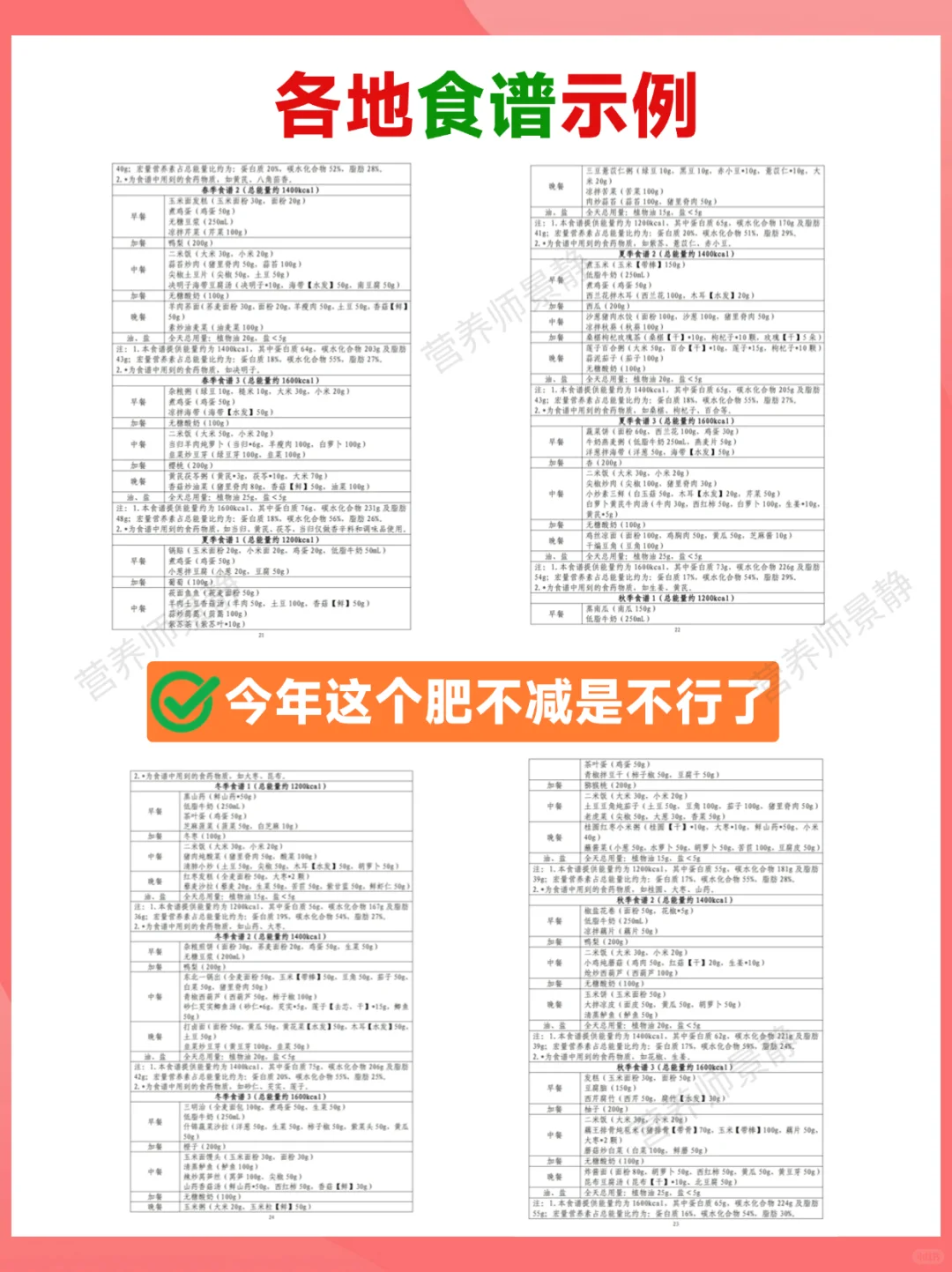 ✍️国家版减脂攻略 简单易懂版一学就会