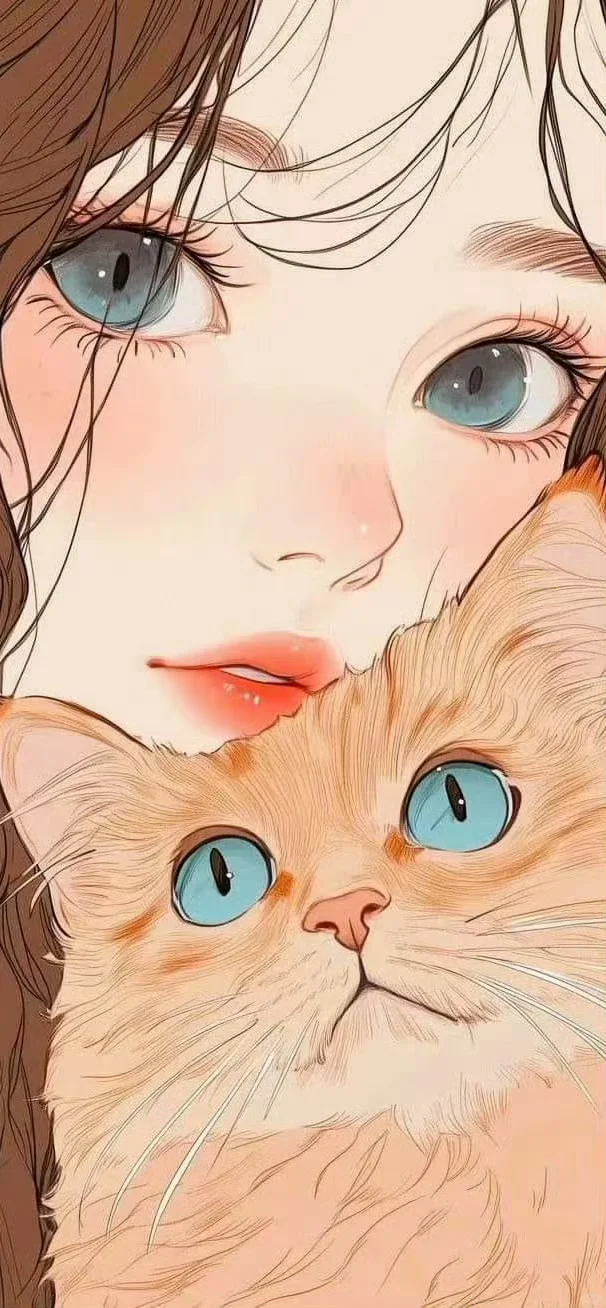 猫咪与女孩儿【全屏壁纸】