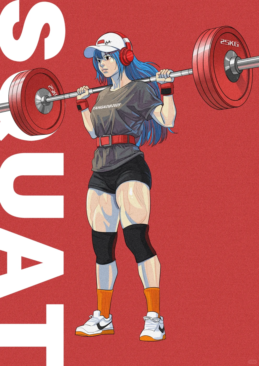 画了个『深蹲女孩』
