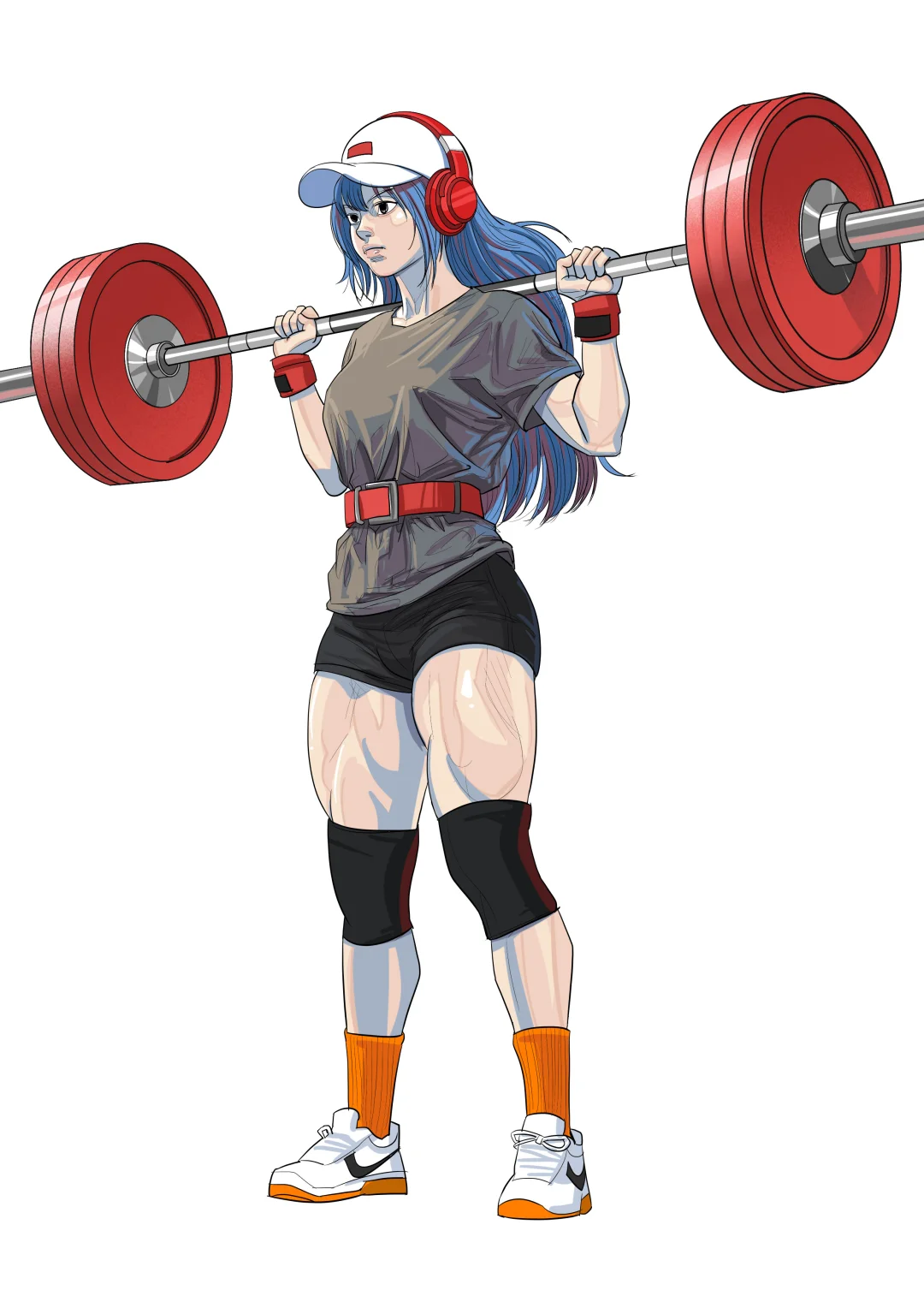 画了个『深蹲女孩』