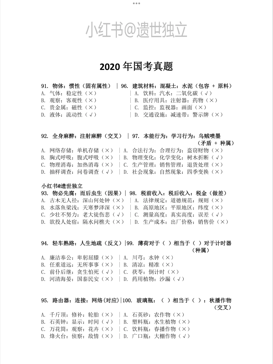📚类比推理王炸笔记！考点+常识+十年真题