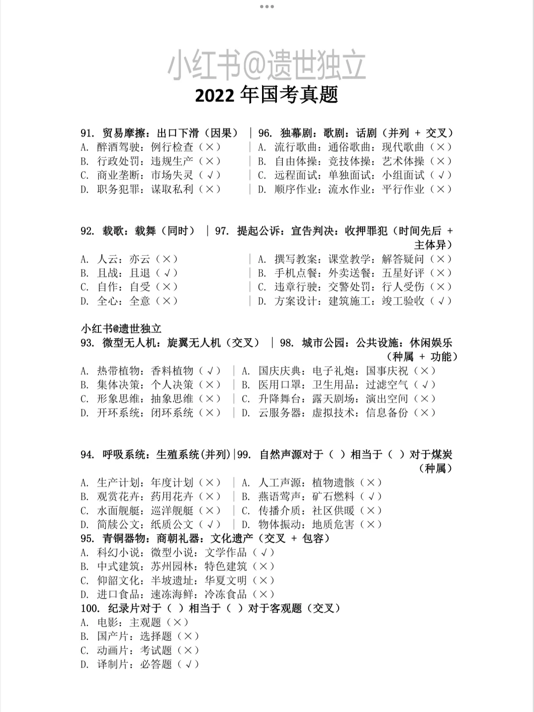 📚类比推理王炸笔记！考点+常识+十年真题