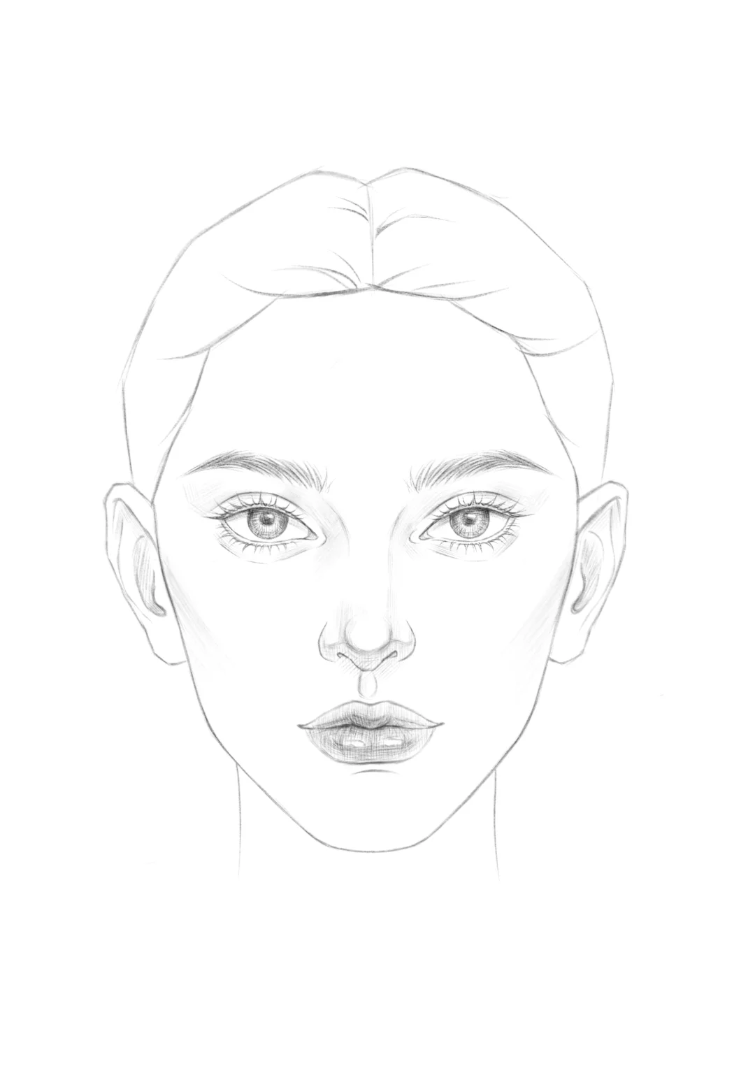 正面头像起型、三庭五眼比例教程⭐️