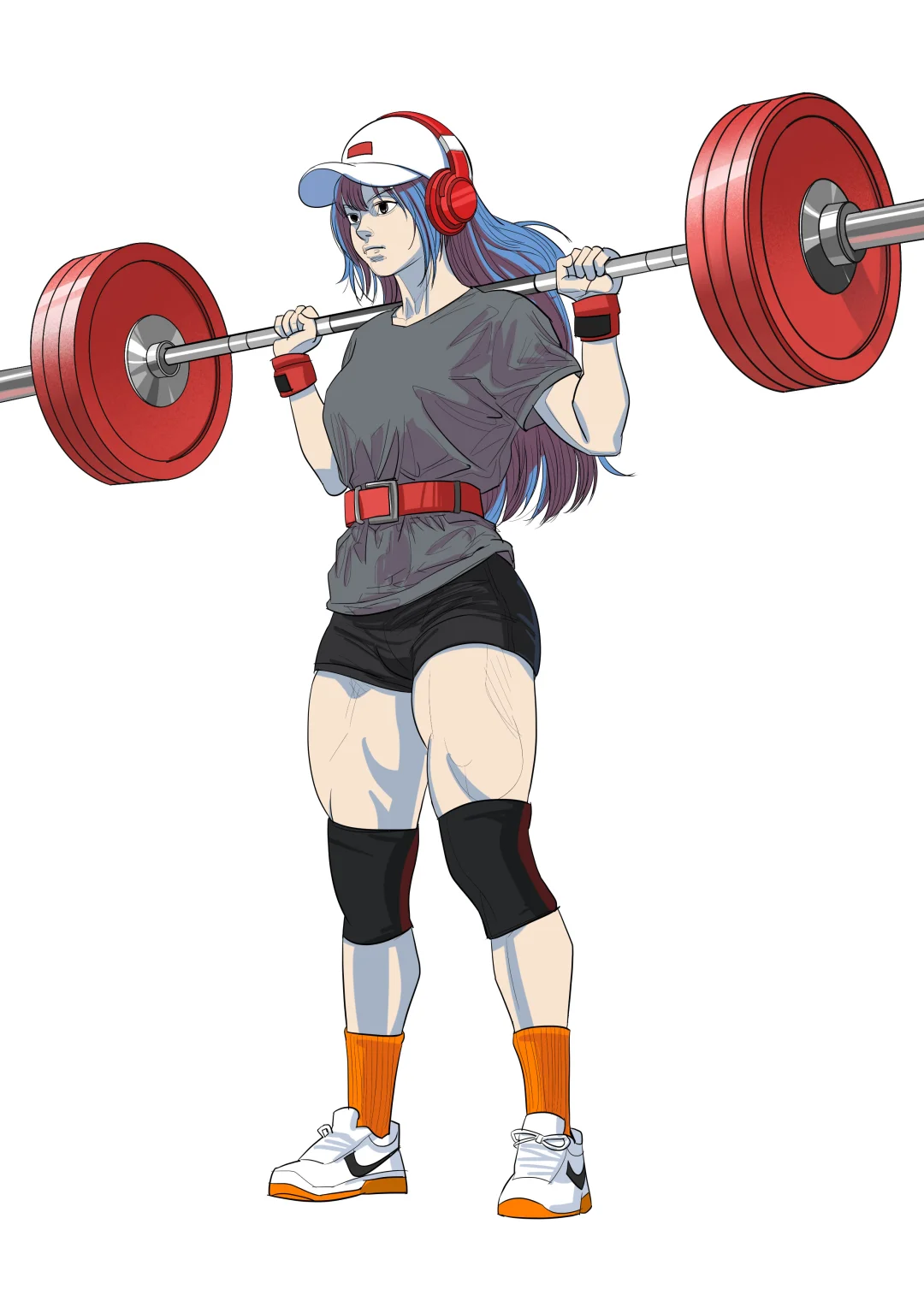 画了个『深蹲女孩』