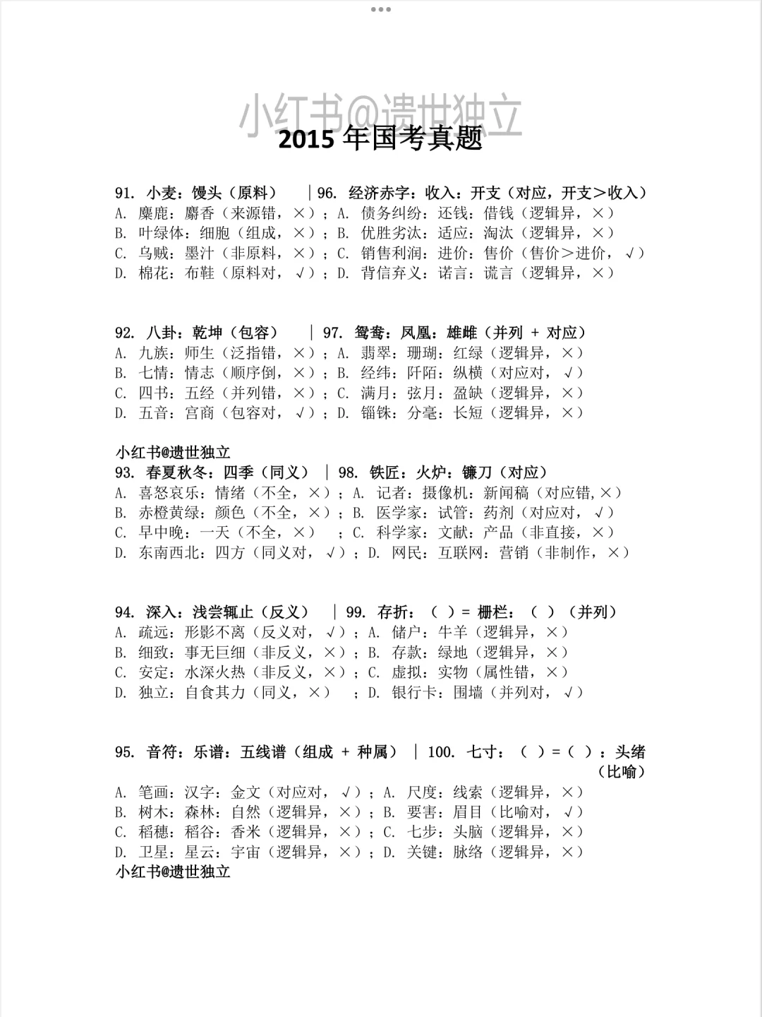 📚类比推理王炸笔记！考点+常识+十年真题