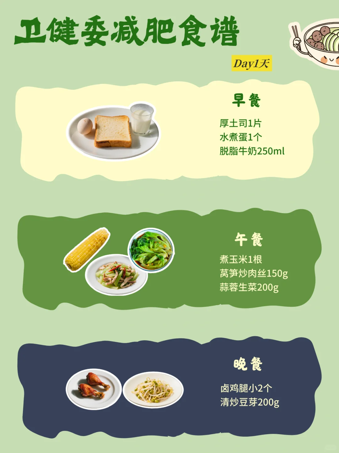 卫健委减肥食谱女性版来啦‼️