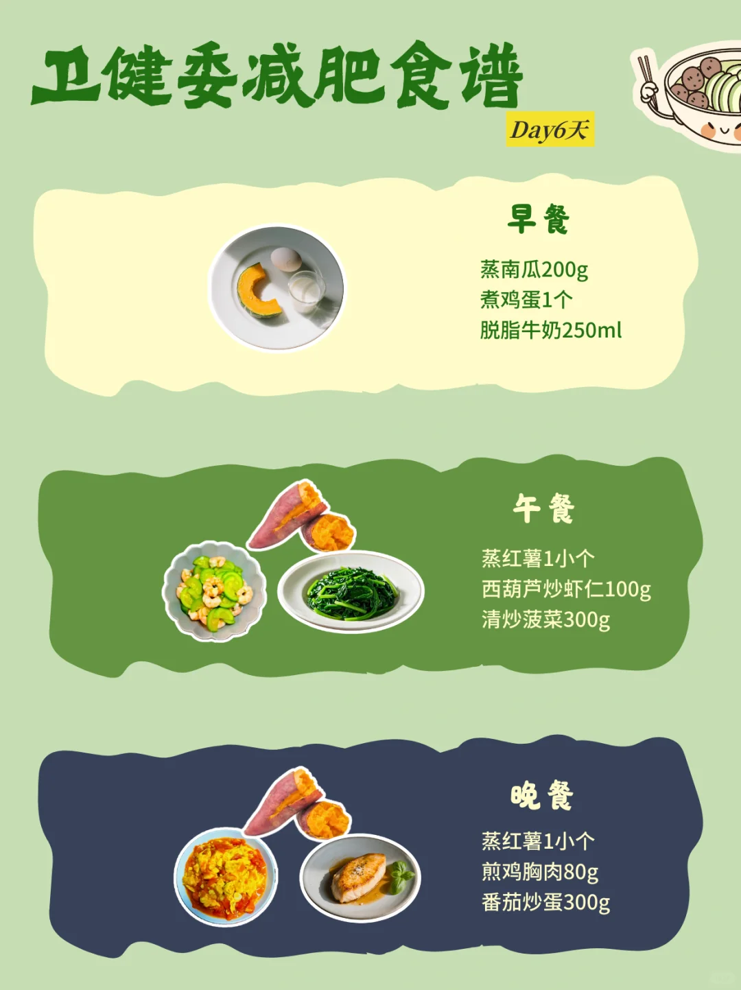 卫健委减肥食谱女性版来啦‼️