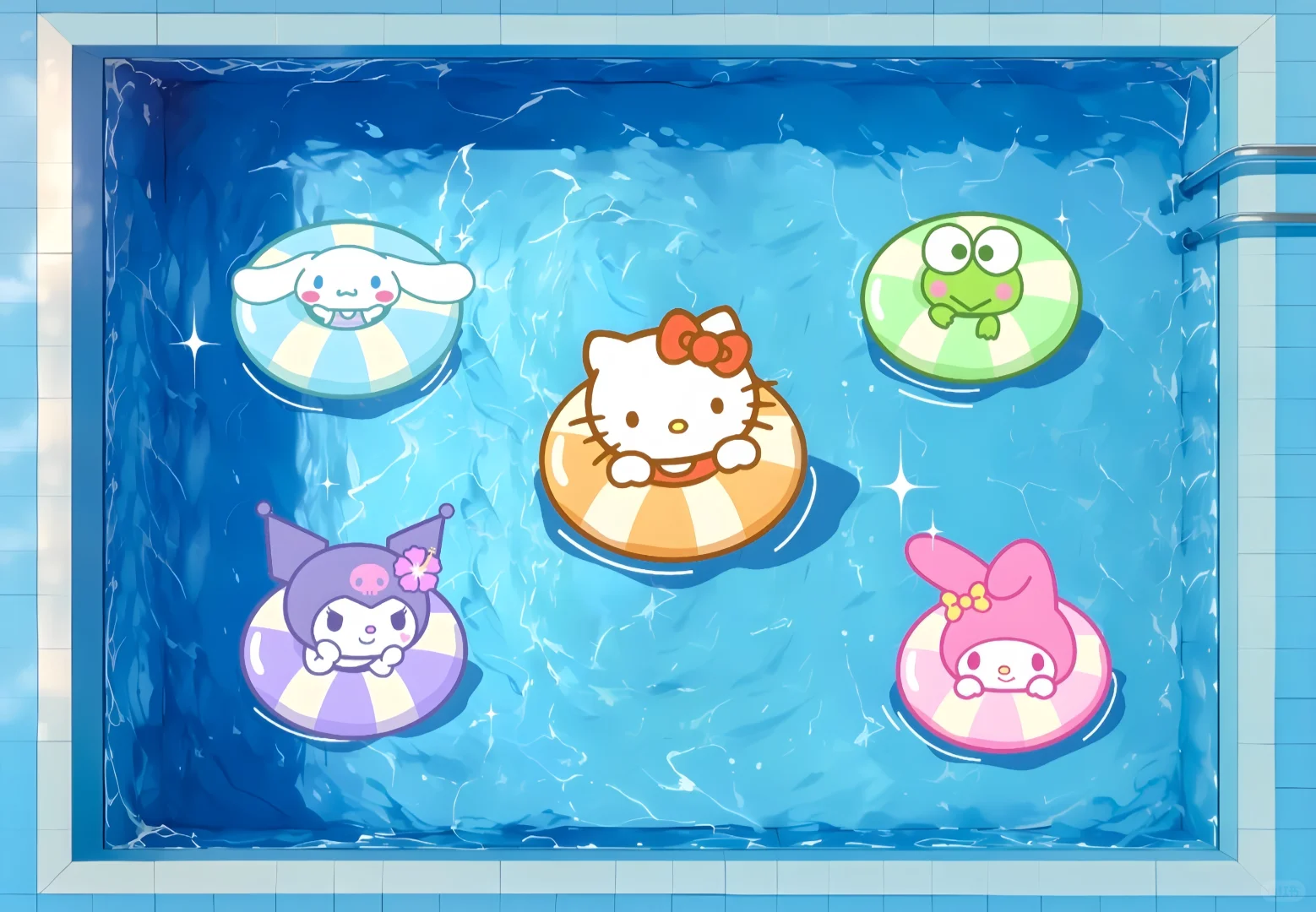 ipad壁纸|Kitty小猫的夏日海滩🏖️