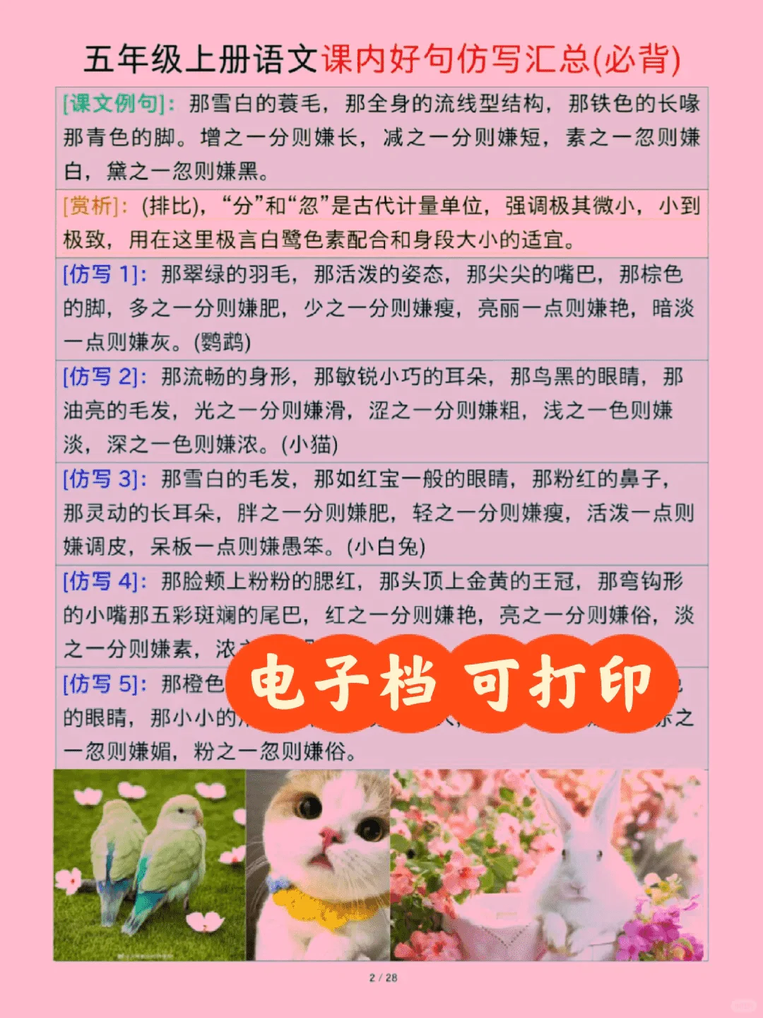 五上语文最难《课后小练笔》全部练完躺平❗