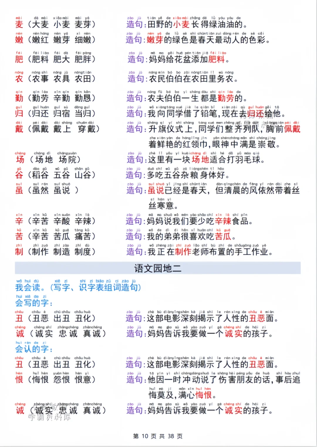 新二年级语文同步生字组词造句🔥🔥🔥