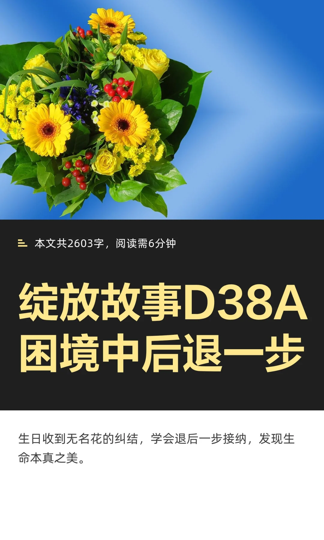 绽放故事D38A困境中后退一步