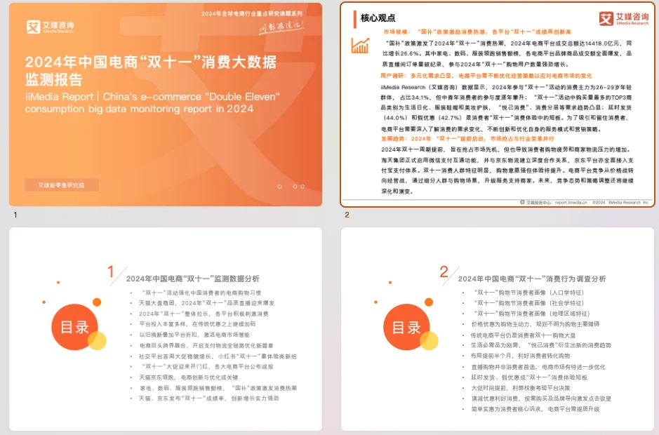 2024年中国电商“双十一”消费大数据监测报告