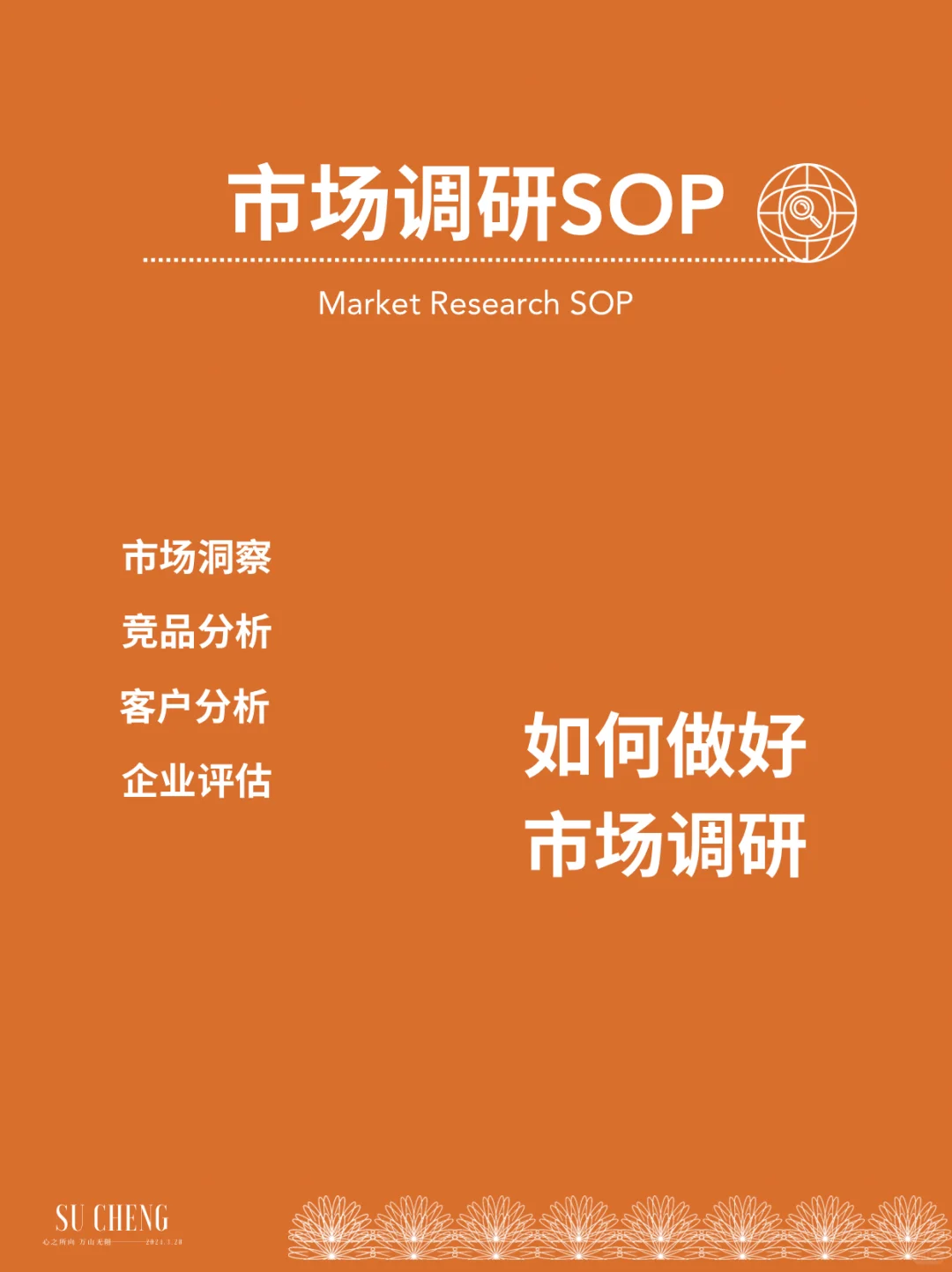 市场调研全流程｜怎么出洞察报告｜市场基石