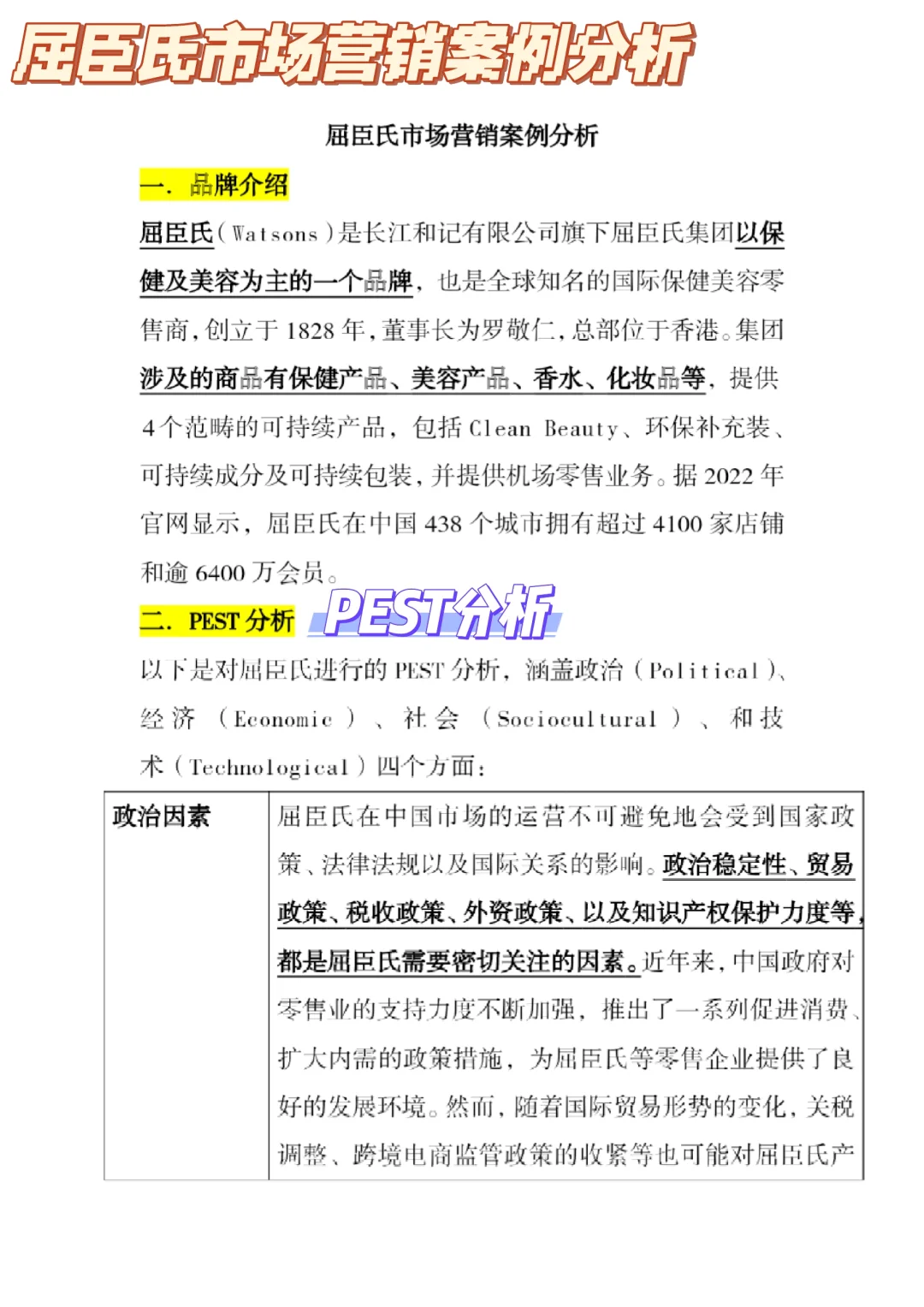 #屈臣氏市场营销案例分析#屈臣氏