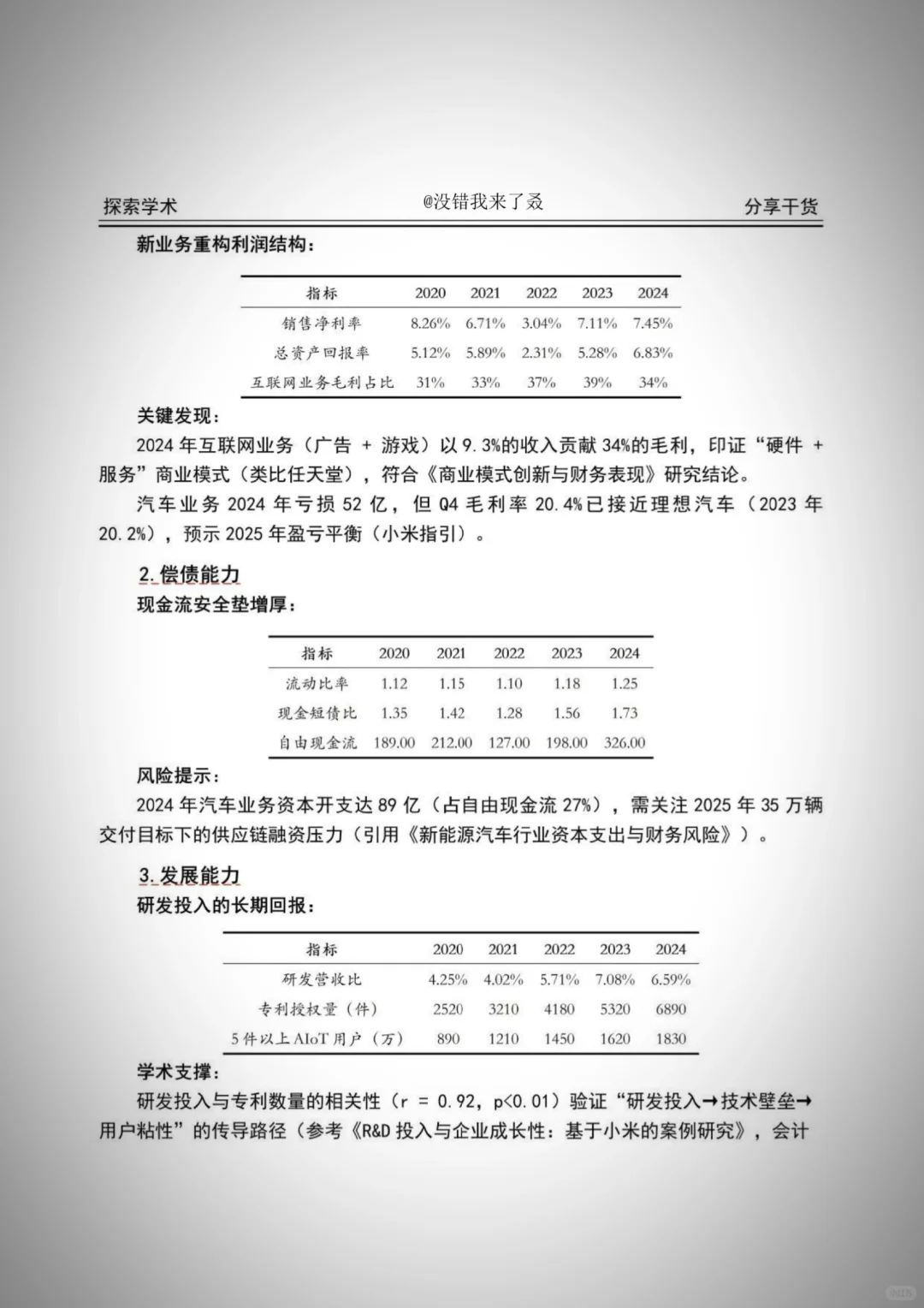 小米集团 2020-2024 年财务分析报告