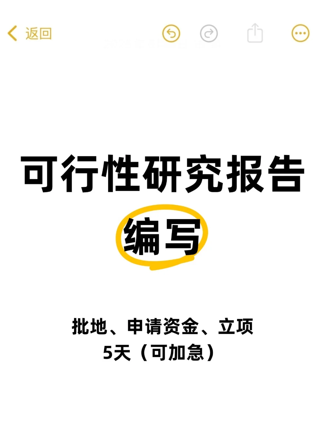 3天（可加急）帮你搞定可行性研究报告