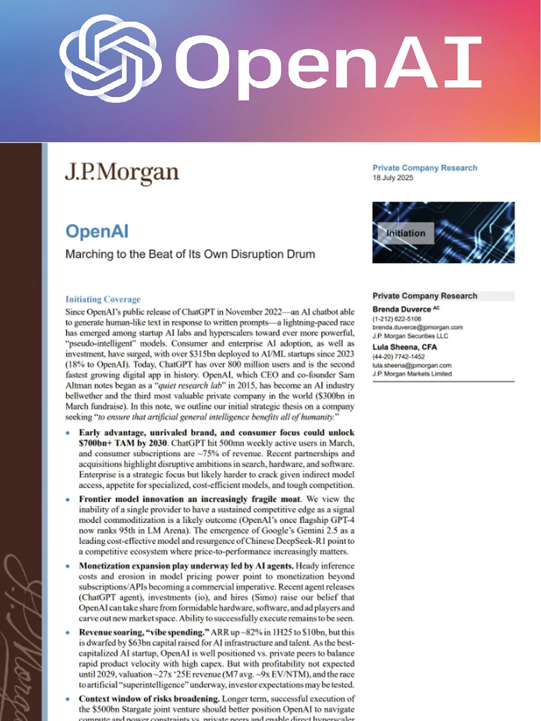 JPMorgan新发的OpenAI研报还是太全面了...